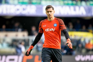 İtalya futbol takımı Serie A maçında Napoli 'nin Alex Meret portresi, 21 Ekim 2023' te İtalya 'nın Verona kentindeki Marcantonio Bentegodi stadyumunda Hellas Verona FC - SSC Napoli (portre arşivleri) maçında çekildi.