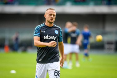 İtalyan futbolu Serie A maçında Napoli 'nin Stanislav Lobotka portresi, 21 Ekim 2023' te İtalya 'nın Verona kentinde bulunan Marcantonio Bentegodi stadyumunda Hellas Verona FC' ye karşı SSC Napoli (portre arşivleri) maçı.