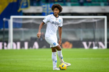 Napoli 'nin Jens Cajuste portresi İtalyan futbolu Serie A maçında Hellas Verona FC ile SSC Napoli (portre arşivleri) maçı sırasında İtalya' nın Verona şehrindeki Marcantonio Bentegodi stadyumunda, 21 Ekim 2023 - Fotoğraf: Ettore Griffoni