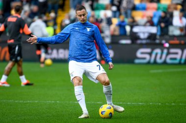 Lazio 'nun İtalyan futbol takımı Serie A maçında çektiği Adam Marusiç portresi Udinese Calcio ile SS Lazio arasında Udine, İtalya' daki Dacia Arena Stadyumu 'nda oynanan karşılaşmada çekildi.