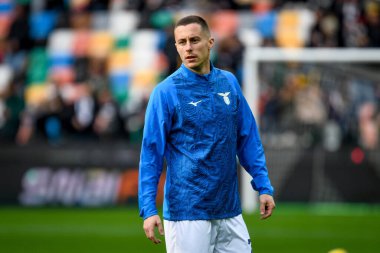 Lazio 'nun İtalyan futbol takımı Serie A maçında çektiği Adam Marusiç portresi Udinese Calcio ile SS Lazio arasında Udine, İtalya' daki Dacia Arena Stadyumu 'nda oynanan karşılaşmada çekildi.