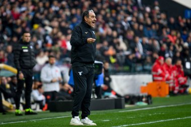 Lazio 'nun Maurizio Sarri portresi İtalyan futbol takımı Serie A maçında Udinese Calcio ile SS Lazio arasında Udine, İtalya' daki Dacia Arena Stadyumu 'nda oynandı.