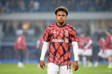 İtalya Serie A maçında Juventus 'un Weston McKennie portresi, 17 Şubat 2024' te İtalya 'nın Verona kentinde bulunan Marcantonio Bentegodi Stadyumu' nda Hellas Verona FC 'ye karşı Juventus FC (portreler arşivi) maçında çekildi.