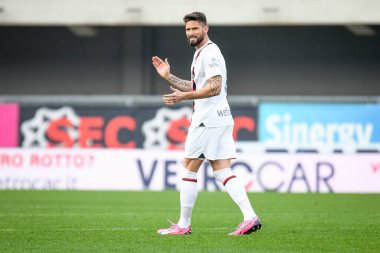 Milan 'ın Olivier Giroud portresi İtalyan futbolu Serie A maçında Hellas Verona FC Milan' a karşı Verona, İtalya 'daki Marcantonio Bentegodi Stadyumu' nda 17 Mart 2024 - Fotoğraf: Ettore Griffoni