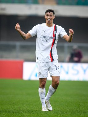 Milan 'ın Tijjani Reijnders portresi İtalyan futbolu Serie A maçında Hellas Verona FC Milan' a karşı Marcantonio Bentegodi Stadyumu 'nda 17 Mart 2024 - Fotoğraf: Ettore Griffoni