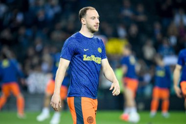 Inter 'den Carlos Augusto Zopolato Neves İtalyan futbol takımı Serie A maçında Udinese Calcio - FC Internazionale at the Friuli - Dacia Arena stadyumu, Udine, İtalya, 08 Nisan 2024 - Fotoğraf: Ettore Griffoni