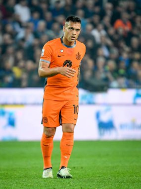 İtalya futbol takımı Serie A maçında Inter 'in Lautaro Martinez portresi Udinese Calcio vs Inter - FC Internazionale at the Friuli - Dacia Arena stadyumu, Udine, İtalya, 08 Nisan 2024