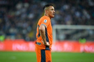 İtalya Futbol Serisi A maçında Alexis Sanchez 'in portresi Udinese Calcio vs Inter - FC Internazionale at the Friuli - Dacia Arena stadyumu, Udine, İtalya, 08 Nisan 2024 - Fotoğraf: Ettore Griffoni