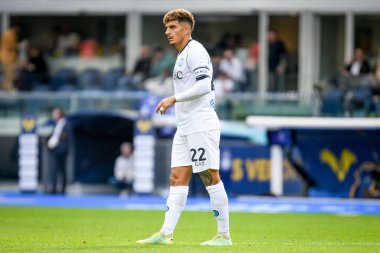 İtalyan futbolu Serie A maçında Napoli 'nin Giovanni Di Lorenzo portresi, 21 Ekim 2023' te İtalya 'nın Verona kentindeki Marcantonio Bentegodi stadyumunda Hellas Verona FC' ye karşı SSC Napoli (portreler arşivi) maçı.