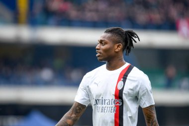 Milan 'ın Rafael Leao portresi İtalyan futbolu Serie A maçında Hellas Verona FC - AC Milan (portreler arşivi) maçı 17 Mart 2024' te İtalya 'nın Verona kentinde Marcantonio Bentegodi Stadyumu' nda yapıldı.