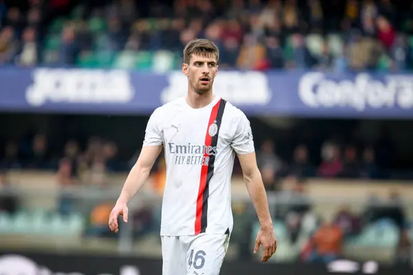 Stock image Milan's Matteo Gabbia portrait during Italian soccer Serie A match Hellas Verona FC vs AC Milan (portraits archive) at the Marcantonio Bentegodi stadium in Verona, Italy, March 17, 2024 - Credit: Ettore Griffoni