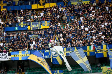 Hellas Verona 'nın İtalyan futbol takımı Serie A' nın Hellas Verona FC ile SSC Napoli maçı sırasında İtalya 'nın Verona kentinde Marcantonio Bentegodi Stadyumu' nda oynanan maç, 18 Ağustos 2024 - Fotoğraf: Ettore Griffoni