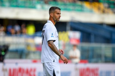 Napoli 'nin Leonardo Spinazzola portresi İtalyan futbolu Serie A maçında Hellas Verona FC ile SSC Napoli arasında Verona, İtalya' daki Marcantonio Bentegodi Stadyumu 'nda 18 Ağustos 2024 - Fotoğraf: Ettore Griffoni