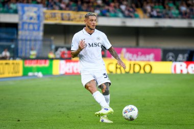 Napoli 'nin Pasquale Mazzocchi portresi İtalyan futbolu Serie A maçında Hellas Verona FC' ye karşı SSC Napoli maçı Verona, İtalya 'daki Marcantonio Bentegodi stadyumunda, 18 Ağustos 2024 - Fotoğraf: Ettore Griffoni