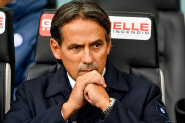 İtalya futbol takımı Serie A maçında teknik direktör Simone Inzaghi 'nin portresi Udinese Calcio vs Inter - FC Internazionale Udine, İtalya' daki Bluenergy Stadyumu 'nda, 28 Eylül 2024 - Fotoğraf: Ettore Griffoni