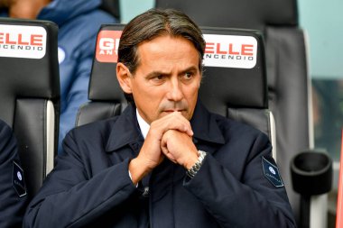 İtalya futbol takımı Serie A maçında teknik direktör Simone Inzaghi 'nin portresi Udinese Calcio vs Inter - FC Internazionale Udine, İtalya' daki Bluenergy Stadyumu 'nda, 28 Eylül 2024 - Fotoğraf: Ettore Griffoni
