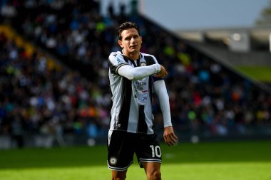 Udinese 'nin Florian Thauvin portresi İtalyan futbolu Serie A maçı sırasında Udinese Calcio vs Inter - FC Internazionale Udine, İtalya' da Bluenergy Stadyumu 'nda, 28 Eylül 2024 - Fotoğraf: Ettore Griffoni
