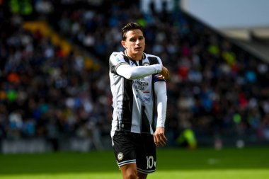 Udinese 'nin Florian Thauvin portresi İtalyan futbolu Serie A maçı sırasında Udinese Calcio vs Inter - FC Internazionale Udine, İtalya' da Bluenergy Stadyumu 'nda, 28 Eylül 2024 - Fotoğraf: Ettore Griffoni