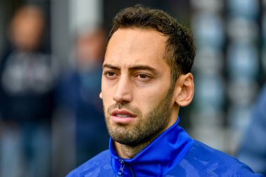 İtalyan futbolu Serie A maçında Inter 'in Hakan Calhanoğlu portresi Udinese Calcio vs Inter - FC Internazionale (portreler arşivi) Udine, İtalya' daki Bluenergy Stadyumu 'nda 28 Eylül 2024 - Fotoğraf: Ettore Griffoni