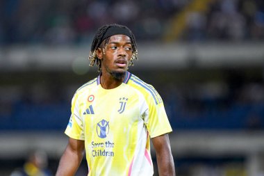 Juventus 'un Samuel Mbangula portresi İtalyan futbolu Serie A maçında Hellas Verona FC' ye karşı Juventus FC (portreler arşivi) Verona, İtalya 'daki Marcantonio Bentegodi stadyumunda, 26 Ağustos 2024 - Fotoğraf: Ettore Griffoni