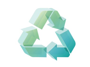 transparent_A003_Recycling symbol with transparent feeling and three dimensional shape vector  illustration graphic EPS 10