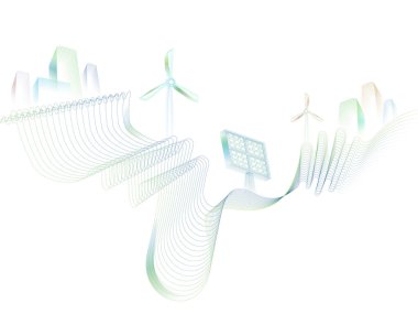 ECO elemanı ile Eğri Dalga Çizgisi A012 çevresel koruma vektörü illüstrasyon grafik EPS 10 'u gösterir