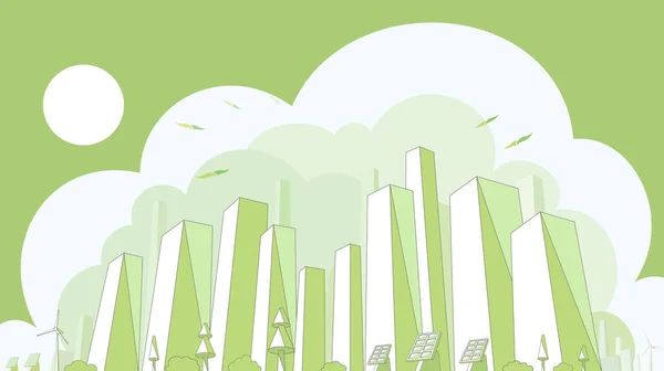 Stadens Utseende A005 Eco Esg Visar Vektorillustrationen För Miljöskydd Eps — Stock vektor