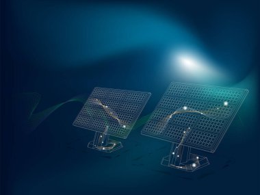 ağ yapısı _ A003 güneş panelleri yeni enerji vektörü illüstrasyon grafiği EPS 10 konseptini gösterir