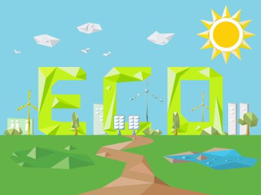 Kabartmalı _ A004 _ eko metin çevresel vektör illüstrasyonunu koruma konseptini gösterir grafik EPS 10
