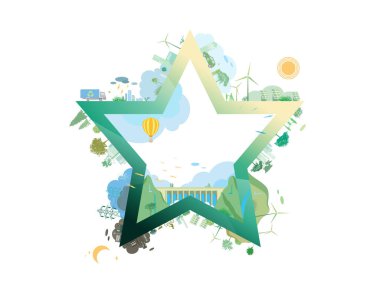 ESG and ECO friendly community A030 star with green environmental shows the Infinite possibilities for environment vector illustration graphic EPS 10 clipart