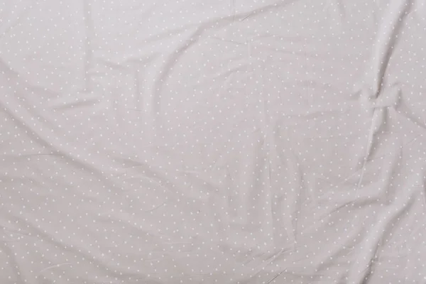 Bej Benekli Çarşaftaki Kırışıklıkların Üst Görüntüsü Yatak Örtüsü Dokusu Boşluğu — Stok fotoğraf