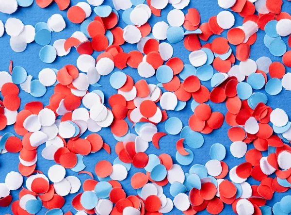 4th of July American Independence Day, colorful circle shape confetti from shredded paper , decorations for fourth july