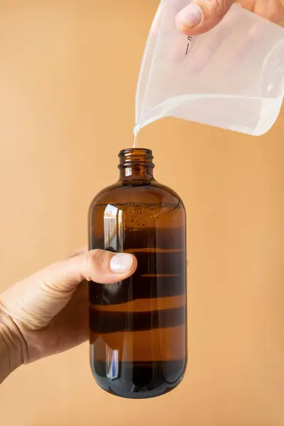 Recycled plastic pump bottle for mock-up. Minimalism brand packaging mockup