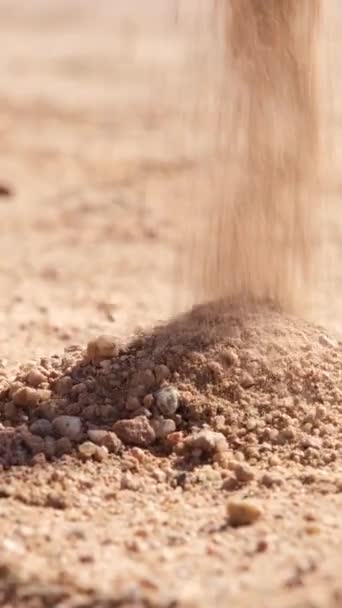 Sand Falling Sandy Beach Falling Ground — Stock Video