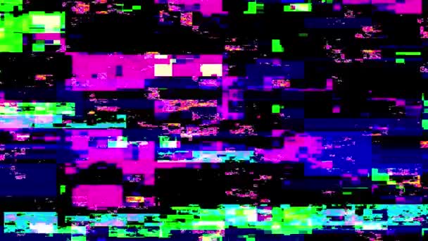Unik Design Abstrakt Digital Pixel Buller Glitch Fel Video Skada — Stockvideo