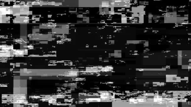 Design Único Abstrato Digital Pixel Ruídos Falha Vídeo Danos — Vídeo de Stock
