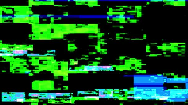Digital Noise Screen Glitch Digital Error Noise Blue Colors Loop — Vídeos de Stock