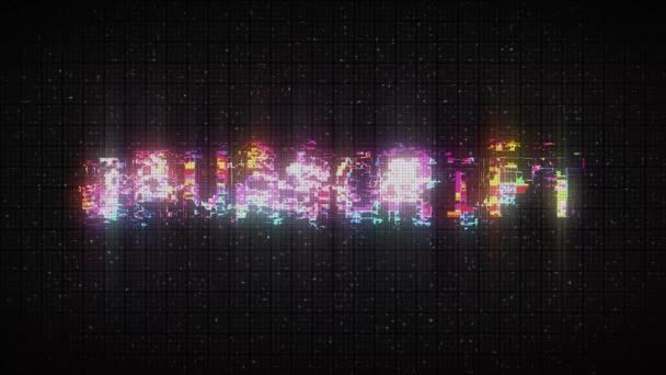 Glitch Style Cybernetic Animated Text Javascript — Stok video