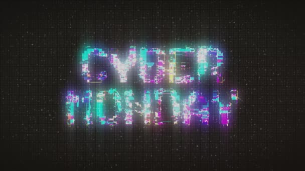 Cyber Monday Publicidade Texto Comercial Com Falha Quebrado Estilo Sinal — Vídeo de Stock