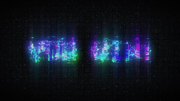 You Win Text Glitch Effects Concept Video Games Screen — Stok video