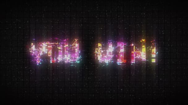 You Win Text Glitch Effects Concept Video Games Screen — Video