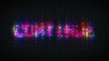 Retro video oyunu CONTINUE metin üzerinde bilgisayar eski TV vhs arıza parazit gürültü 