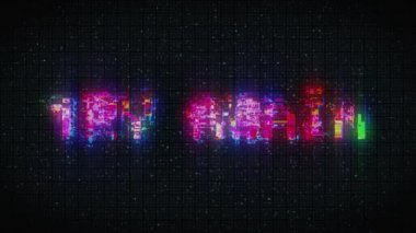 Piksel sanat animasyonunu retro arıza ve televizyon parazitiyle tekrar deneyin