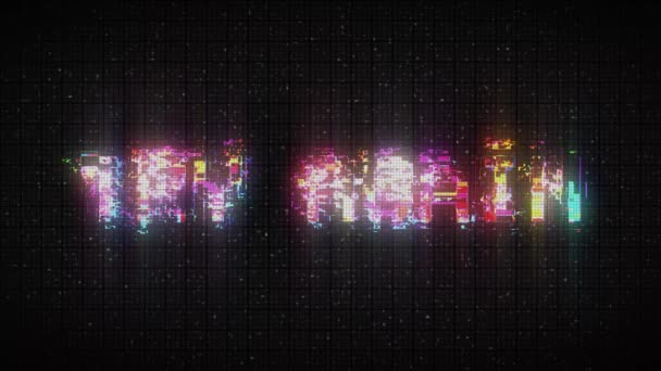 Спробуйте Раз Анімацію Пікселів Ретро Глюком Перешкодами Телебаченні — стокове відео