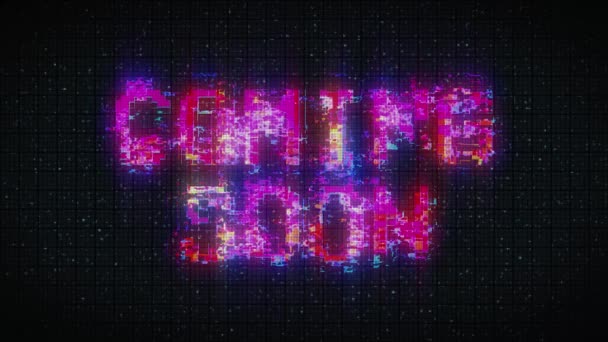 Coming Soon Text Glitch Background Concept Video Games Screen — Stock video