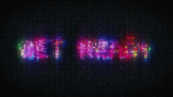 Get Ready Text Glitch Background Concept Video Games Screen — Vídeo de Stock