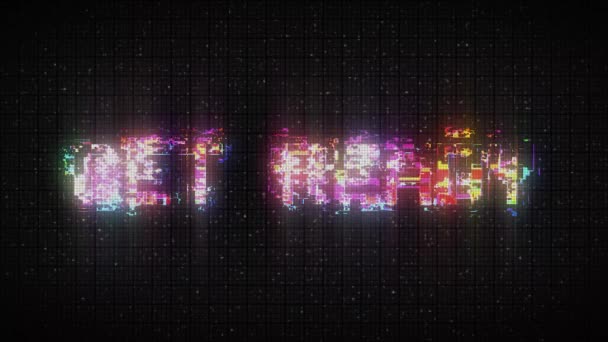 Get Ready Tekst Met Glitch Achtergrond Concept Voor Video Games — Stockvideo