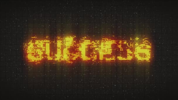 Success Text Computer Old Vhs Glitch Interference Noise Screen Animation — Stok video