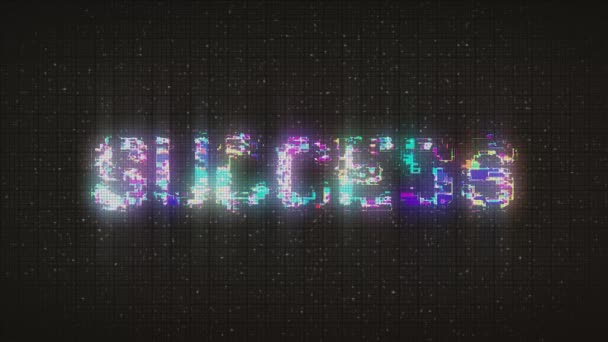 Success Text Computer Old Vhs Glitch Interference Noise Screen Animation — Vídeos de Stock