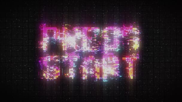 Press Start Style Colorful Glitch Retro Arcade Vintage Pixel — Vídeo de Stock
